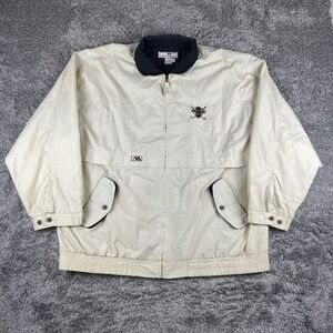 Vintage AM Player Windbreaker Jacket Mens XL Cream Willowbrook GC Golf Course